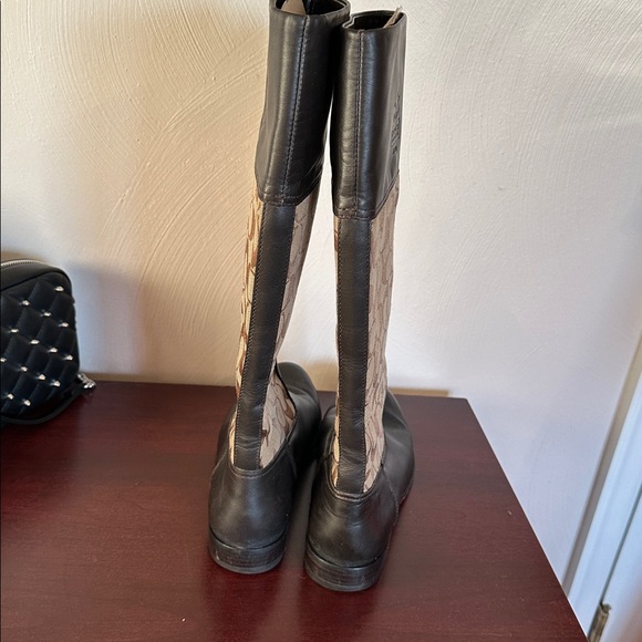 Coach Brown and Black Patterned Knee-High Boots size 7.5 - Picture 4 of 6